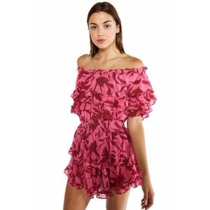 MISA LOS ANGELES ISELLA DRESS PINK GRAPHIC FLORAL S